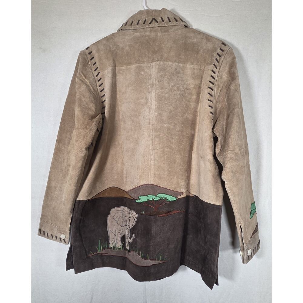 NWT Quacker Factory Safari Jacket Women’s Med. Leather Full Zip - Picture 2 of 14